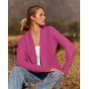 ZESICA Women’s Fall Winter 2026 Long Sleeve Open Front Casual Lightweight Soft Knit Cardigan Sweater Outerwear(Rose)