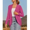 ZESICA Women’s Fall Winter 2026 Long Sleeve Open Front Casual Lightweight Soft Knit Cardigan Sweater Outerwear(Rose)