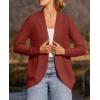 ZESICA Women’s Fall Winter 2026 Long Sleeve Open Front Casual Lightweight Soft Knit Cardigan Sweater Outerwear(Rust)