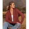 ZESICA Women’s Fall Winter 2026 Long Sleeve Open Front Casual Lightweight Soft Knit Cardigan Sweater Outerwear(Rust)