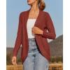 ZESICA Women’s Fall Winter 2026 Long Sleeve Open Front Casual Lightweight Soft Knit Cardigan Sweater Outerwear(Rust)