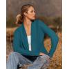ZESICA Women’s Fall Winter 2026 Long Sleeve Open Front Casual Lightweight Soft Knit Cardigan Sweater Outerwear(Teal)