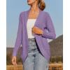 ZESICA Women’s Fall Winter 2026 Long Sleeve Open Front Casual Lightweight Soft Knit Cardigan Sweater Outerwear(Violet)