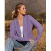 ZESICA Women’s Fall Winter 2026 Long Sleeve Open Front Casual Lightweight Soft Knit Cardigan Sweater Outerwear(Violet)