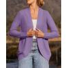 ZESICA Women’s Fall Winter 2026 Long Sleeve Open Front Casual Lightweight Soft Knit Cardigan Sweater Outerwear(Violet)
