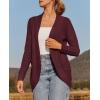 ZESICA Women’s Fall Winter 2026 Long Sleeve Open Front Casual Lightweight Soft Knit Cardigan Sweater Outerwear(Wine)