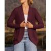 ZESICA Women’s Fall Winter 2026 Long Sleeve Open Front Casual Lightweight Soft Knit Cardigan Sweater Outerwear(Wine)