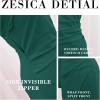 ZESICA Women’s One Shoulder Long Sleeve Cocktail Dress Sexy High Slit Ruched Bodycon Wedding Guest Maxi Dresses(Darkgreen)