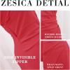 ZESICA Women’s One Shoulder Long Sleeve Cocktail Dress Sexy High Slit Ruched Bodycon Wedding Guest Maxi Dresses(Red)