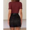 ZESICA Women’s Short Sleeve Sweater Tops 2026 Summer Crewneck T Shirt Ribbed Knit Slim Fit Basic Solid Color Tee(Wine)