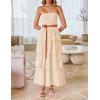 ZESICA Women‘s Summer Boho Strapless Maxi Dress 2026 Casual Sleeveless Off Shoulder Smocked Tiered Beach Long Sundress(Apricot)