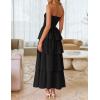 ZESICA Women‘s Summer Boho Strapless Maxi Dress 2026 Casual Sleeveless Off Shoulder Smocked Tiered Beach Long Sundress(Black)