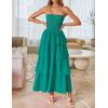 ZESICA Women‘s Summer Boho Strapless Maxi Dress 2026 Casual Sleeveless Off Shoulder Smocked Tiered Beach Long Sundress(Peacock)
