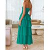ZESICA Women‘s Summer Boho Strapless Maxi Dress 2026 Casual Sleeveless Off Shoulder Smocked Tiered Beach Long Sundress(Peacock)