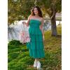 ZESICA Women‘s Summer Boho Strapless Maxi Dress 2026 Casual Sleeveless Off Shoulder Smocked Tiered Beach Long Sundress(Peacock)