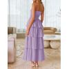 ZESICA Women‘s Summer Boho Strapless Maxi Dress 2026 Casual Sleeveless Off Shoulder Smocked Tiered Beach Long Sundress(Purple)