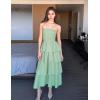 ZESICA Women‘s Summer Boho Strapless Maxi Dress 2026 Casual Sleeveless Off Shoulder Smocked Tiered Beach Long Sundress(Sage)