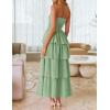 ZESICA Women‘s Summer Boho Strapless Maxi Dress 2026 Casual Sleeveless Off Shoulder Smocked Tiered Beach Long Sundress(Sage)