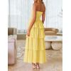ZESICA Women‘s Summer Boho Strapless Maxi Dress 2026 Casual Sleeveless Off Shoulder Smocked Tiered Beach Long Sundress(Yellow)