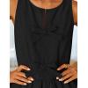 ZESICA Women’s Summer Sleeveless Tank Tops Crewneck Tie Front Loose Flowy Ruffle Peplum Babydoll Blouses(Black)