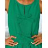 ZESICA Women’s Summer Sleeveless Tank Tops Crewneck Tie Front Loose Flowy Ruffle Peplum Babydoll Blouses(Green)