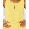 ZESICA Women’s Summer Sleeveless Tank Tops Crewneck Tie Front Loose Flowy Ruffle Peplum Babydoll Blouses(Yellow)
