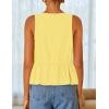 ZESICA Women’s Summer Sleeveless Tank Tops Crewneck Tie Front Loose Flowy Ruffle Peplum Babydoll Blouses(Yellow)