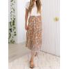 ZESICA Women’s 2026 Summer Bohemian Floral Printed Elastic Waist A Line Maxi Skirt with Pockets(Clay)