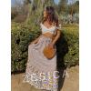 ZESICA Women’s 2026 Summer Bohemian Floral Printed Elastic Waist A Line Maxi Skirt with Pockets(Cream)