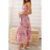 ZESICA Women’s 2026 Summer Bohemian Floral Printed Elastic Waist A Line Maxi Skirt with Pockets(Violet)