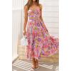 ZESICA Women’s 2026 Summer Bohemian Floral Printed Elastic Waist A Line Maxi Skirt with Pockets(Violet)