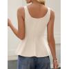 ZESICA Women’s 2026 Summer Sleeveless Vest Top Square Neck Cute Casual Tank Tops Fitted Going Out Trendy Outfit(Apricot)