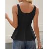 ZESICA Women’s 2026 Summer Sleeveless Vest Top Square Neck Cute Casual Tank Tops Fitted Going Out Trendy Outfit(Black)