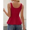 ZESICA Women’s 2026 Summer Sleeveless Vest Top Square Neck Cute Casual Tank Tops Fitted Going Out Trendy Outfit(Red)
