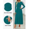 ZESICA Women’s Elegant Long Sleeve Maxi Dress 2026 Fall Crewneck Knit High Wasit Pleated Flowy A Line Casual Party Dresses(Aqua)
