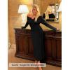 ZESICA Women’s Fall Off Shoulder Sweater Dress 2025 Bell Long Sleeve Ribbed Knit Bodycon Formal Maxi Dresses(Black)