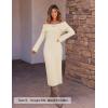 ZESICA Women’s Fall Off Shoulder Sweater Dress 2025 Bell Long Sleeve Ribbed Knit Bodycon Formal Maxi Dresses(Cream)