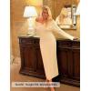 ZESICA Women’s Fall Off Shoulder Sweater Dress 2025 Bell Long Sleeve Ribbed Knit Bodycon Formal Maxi Dresses(Cream)