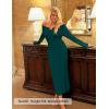 ZESICA Women’s Fall Off Shoulder Sweater Dress 2025 Bell Long Sleeve Ribbed Knit Bodycon Formal Maxi Dresses(Darkgreen)