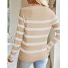 ZESICA Women’s Long Sleeve Lightweight Striped Tops 2026 Fall Crewneck Ribbed Knit Shirts(Apricot)