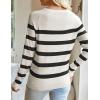 ZESICA Women’s Long Sleeve Lightweight Striped Tops 2026 Fall Crewneck Ribbed Knit Shirts(White)