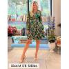 ZESICA Womens Spring Summer Floral Mini Dress Long Sleeve Button Chiffon A Line Swing Short Wedding Guest Party Dresses(Green)