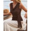 ZESICA Women’s Summer Business Casual Tank Tops 2026 Cowl Neck Sleeveless Knit Slim Shirts Spring Work Dressy Blouses(Coffee)