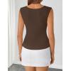 ZESICA Women’s Summer Business Casual Tank Tops 2026 Cowl Neck Sleeveless Knit Slim Shirts Spring Work Dressy Blouses(Coffee)