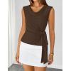 ZESICA Women’s Summer Business Casual Tank Tops 2026 Cowl Neck Sleeveless Knit Slim Shirts Spring Work Dressy Blouses(Coffee)