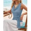 ZESICA Women’s Summer Business Casual Tank Tops 2026 Cowl Neck Sleeveless Knit Slim Shirts Spring Work Dressy Blouses(Haze Blue)