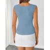 ZESICA Women’s Summer Business Casual Tank Tops 2026 Cowl Neck Sleeveless Knit Slim Shirts Spring Work Dressy Blouses(Haze Blue)