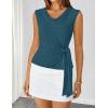 ZESICA Women’s Summer Business Casual Tank Tops 2026 Cowl Neck Sleeveless Knit Slim Shirts Spring Work Dressy Blouses(Lake Blue)