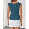 ZESICA Women’s Summer Business Casual Tank Tops 2026 Cowl Neck Sleeveless Knit Slim Shirts Spring Work Dressy Blouses(Lake Blue)