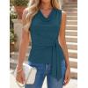 ZESICA Women’s Summer Business Casual Tank Tops 2026 Cowl Neck Sleeveless Knit Slim Shirts Spring Work Dressy Blouses(Lake Blue)